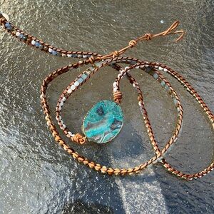 Genuine stone wrap bracelet